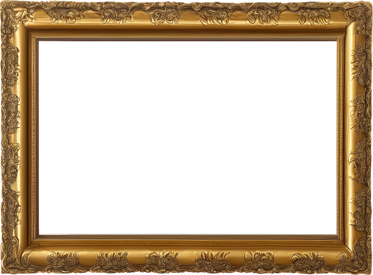 PNG Frame gold antique isolated old